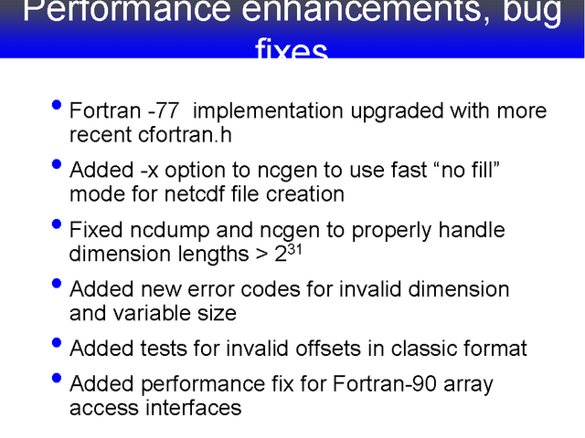Performance enhancements, bug fixes