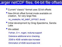 Larger netCDF files, 64-bit file offsets